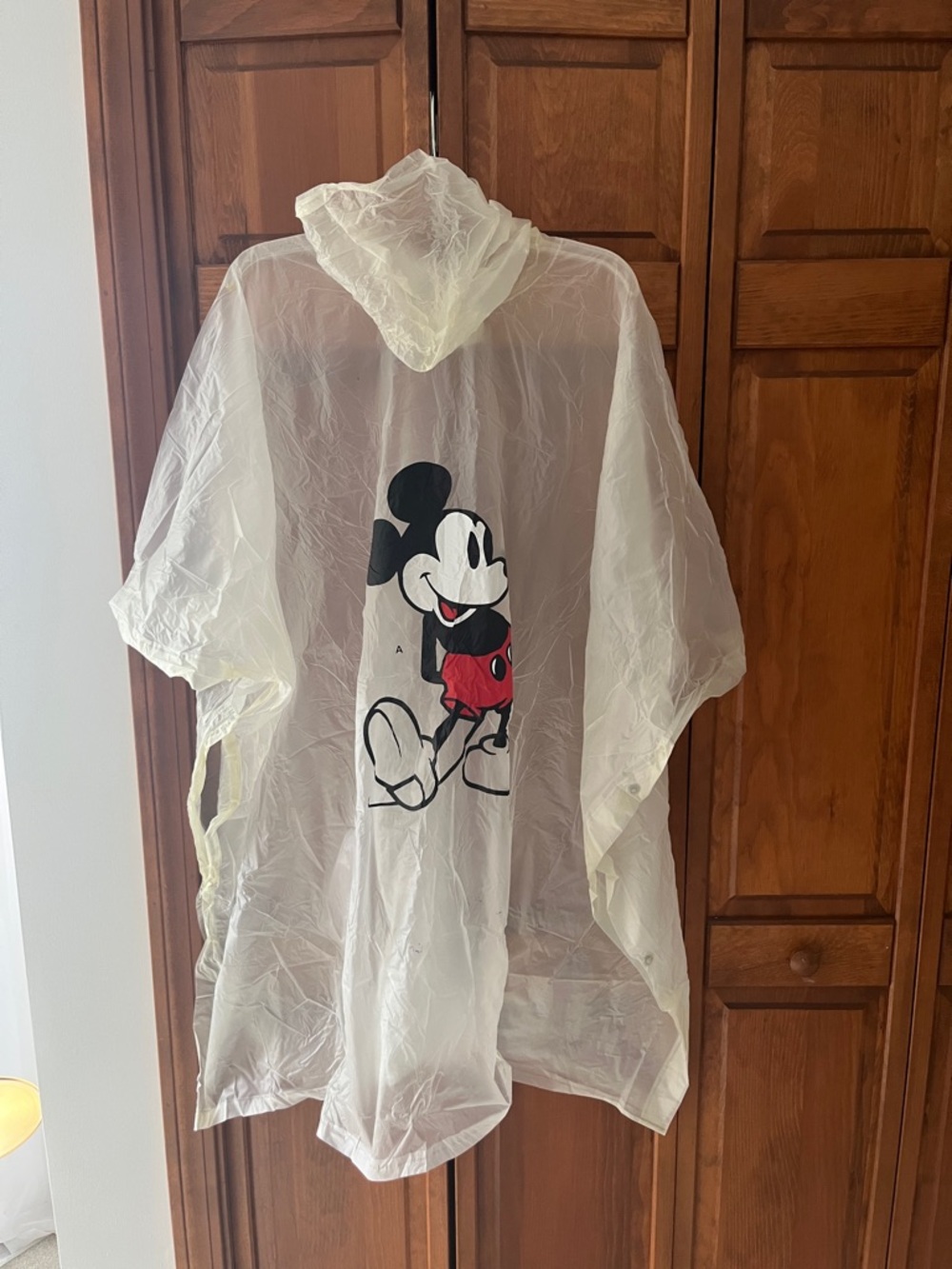 Disney Mickey Mouse Clear Rain Poncho Walt Disney World Vintage Park Poncho